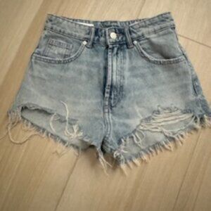 Zara high rise jean shorts